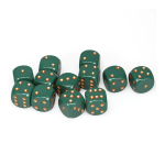 CHESSEX OPAQUE 16MM DUSTY GREEN/COPPER SET D6 KOCKICA