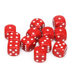 CHESSEX OPAQUE 16MM RED/WHITE SET D6 KOCKICA