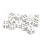 CHESSEX OPAQUE 16MM WHITE/BLACK SET D6 KOCKICA