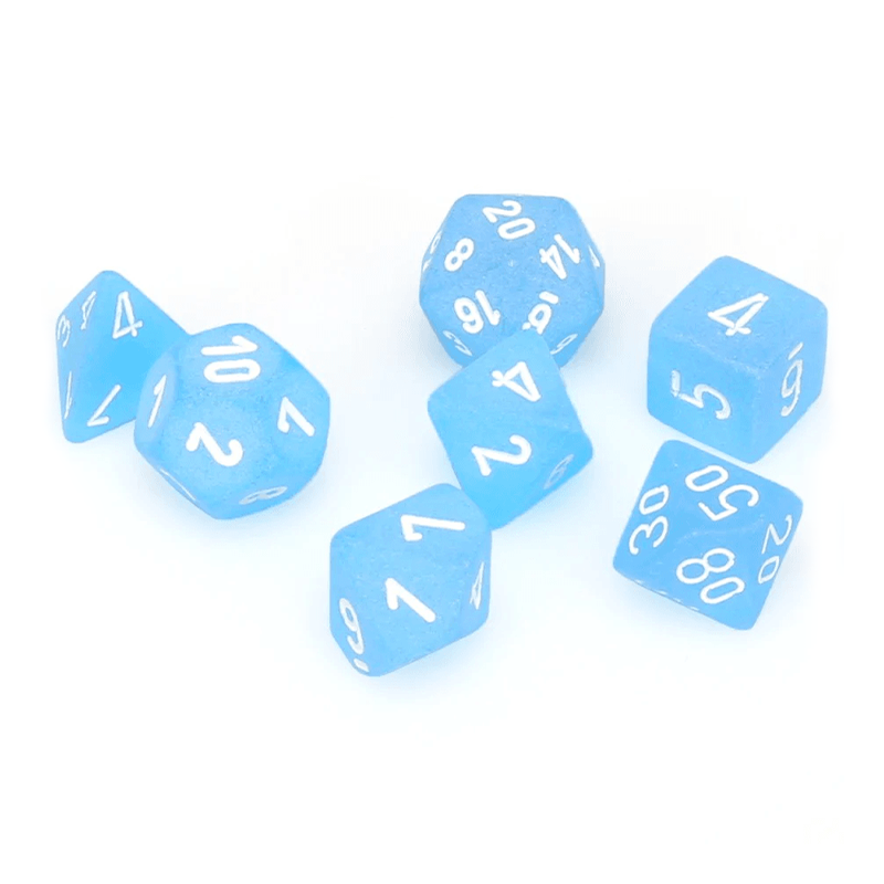 Chessex FROSTED CARIBBEAN BLUE/WHITE Set Kockica