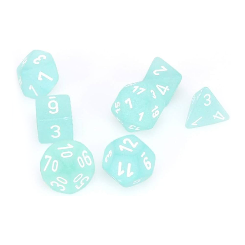 Chessex FROSTED TEAL/WHITE Set Kockica