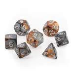 Chessex GEMINI COPPER-STEEL/WHITE Set Kockica