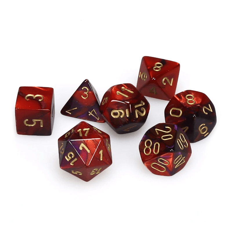 Chessex GEMINI PURPLE-RED/GOLD Set Kockica