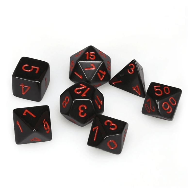 Chessex OPAQUE BLACK/RED Set Kockica