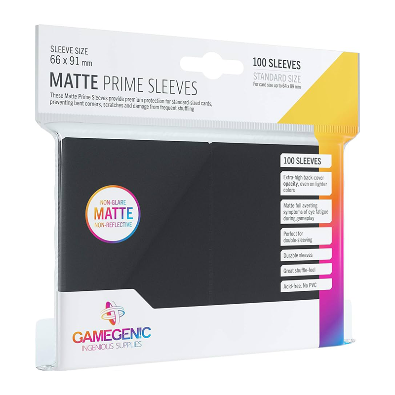 Gamegenic Standard Matte Prime Sleeves black 100 kom