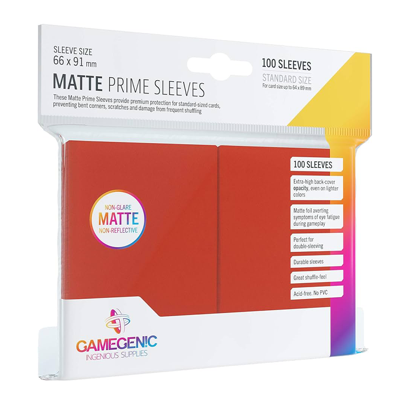 Gamegenic Standard Matte Prime Sleeves red 100 kom