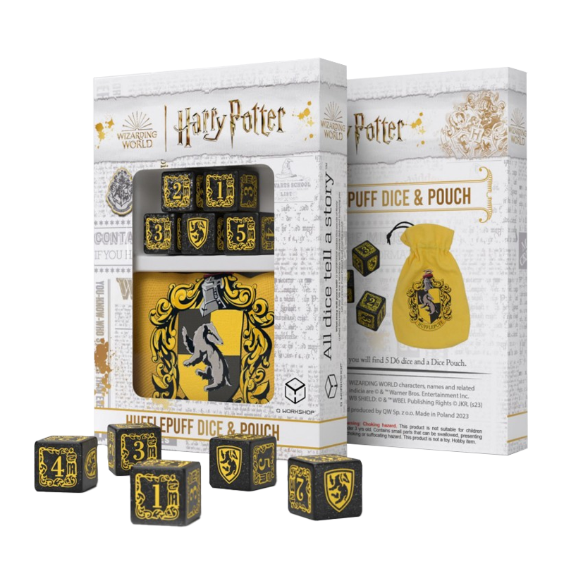 Q-WORKSHOP HARRY POTTER HUFFLEPUFF DICE & POUCH