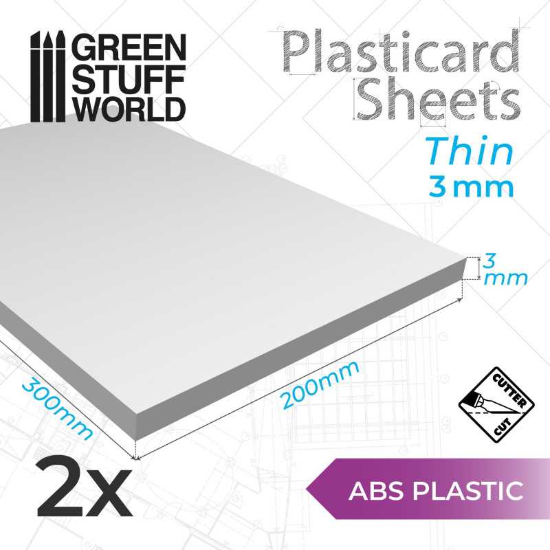GSW: PLASTICARD - ABS PLAIN SHEET 3MM X2