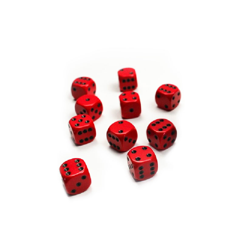 12 Dés à Jouer Chessex 16mm Speckled Fire - Dé 6 Faces à Points, Couleur Orange/Rouge (avec Boîte)