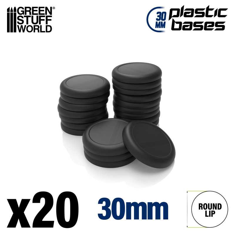 GSW: PLASTIC ROUND BASES WITH LIPS 30MM
