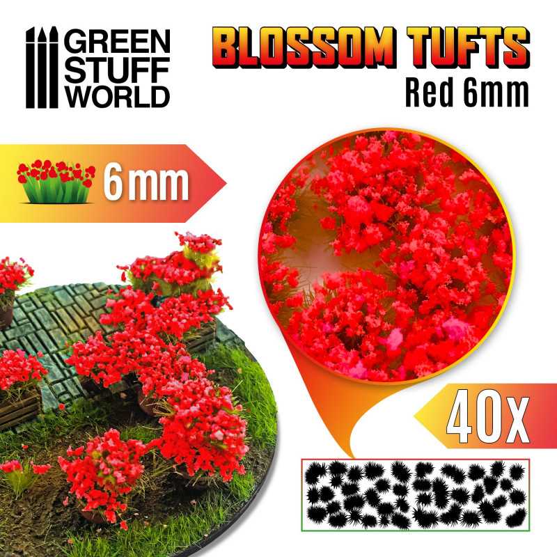 GSW: BLOSSOM TUFTS - RED 6MM