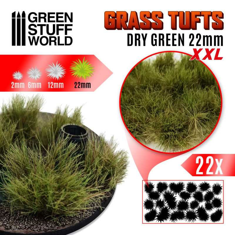 GSW: GRASS TUFTS DRY GREEN 22MM XXL