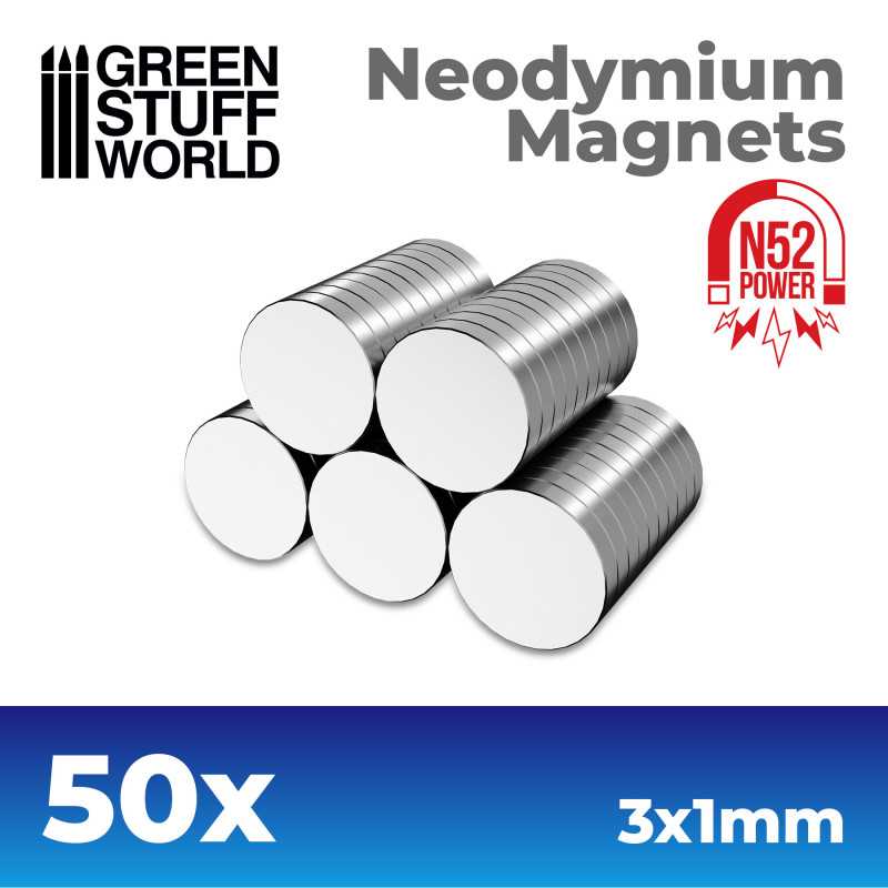 GSW: NEODYMIUM MAGNETS 3X1MM - SET X50 (N52)