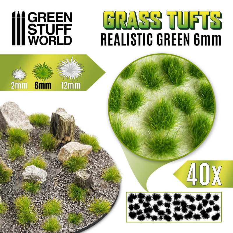 GSW: GRASS TUFTS - REALISTIC GREEN 6MM