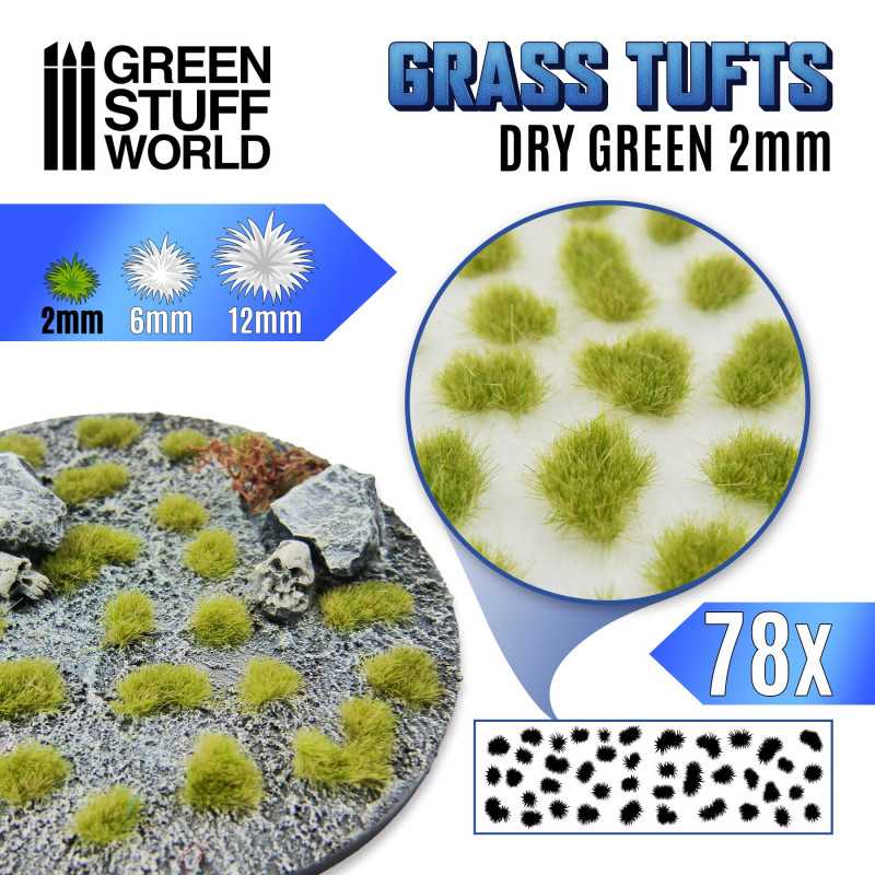 GSW: GRASS TUFTS - DRY GREEN 2MM