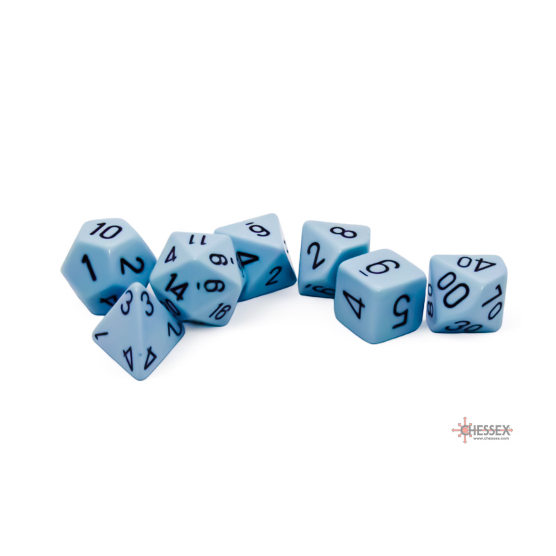 CHESSEX OPAQUE PASTEL BLUE/BLACK SET KOCKICA