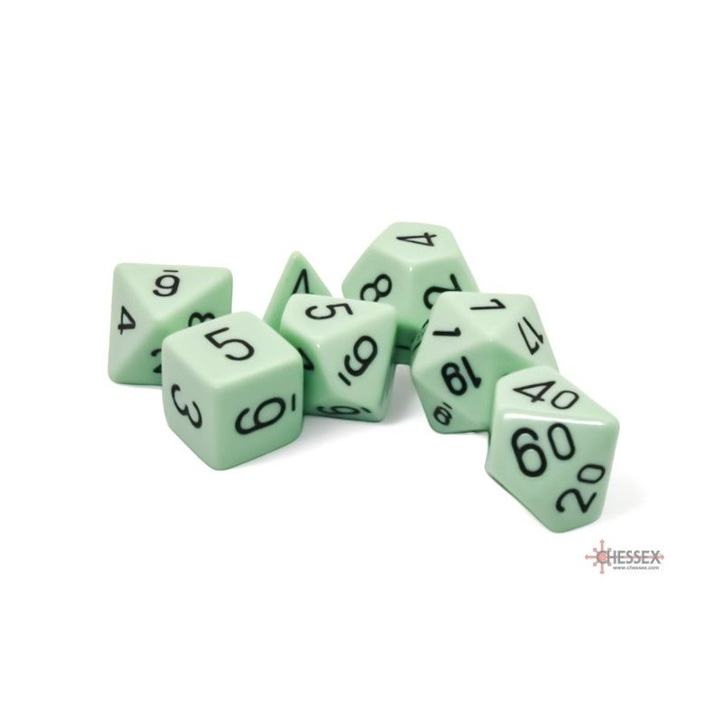 CHESSEX OPAQUE  PASTEL GREEN/BLACK SET KOCKICA