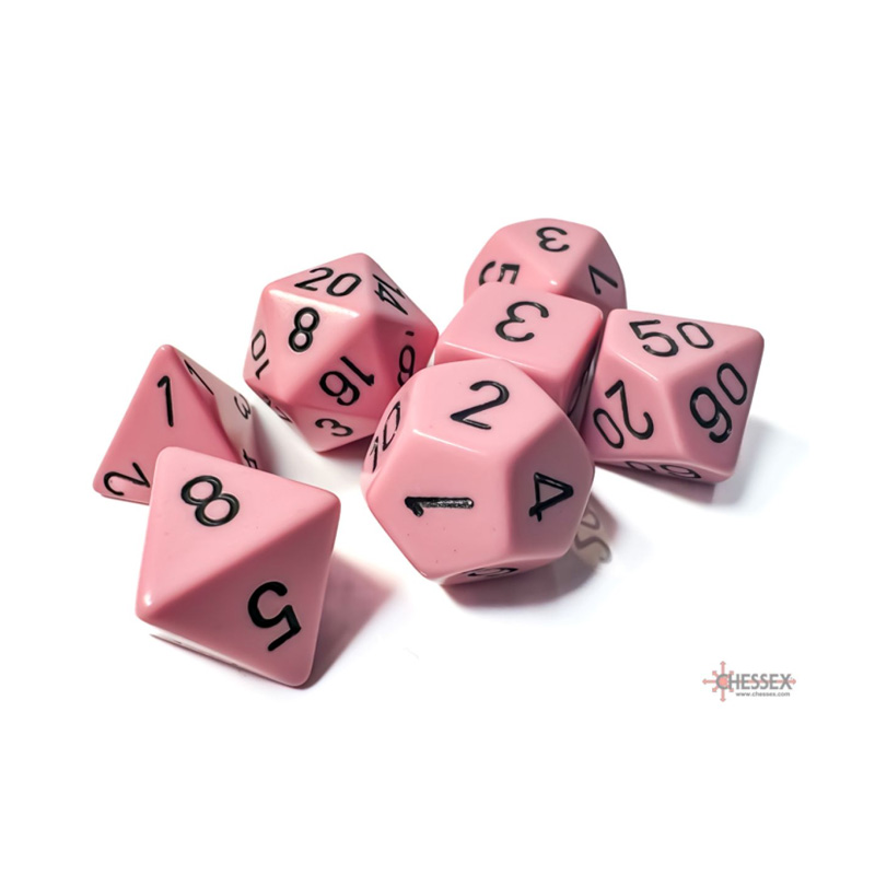 CHESSEX OPAQUE PASTEL PINK/BLACK SET KOCKICA