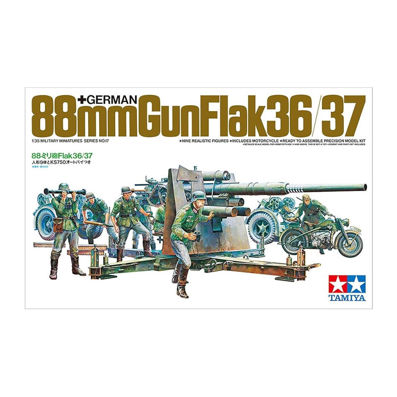 35017 - GER.FLAK 8,8 W/MOTORCYCLE 1/35