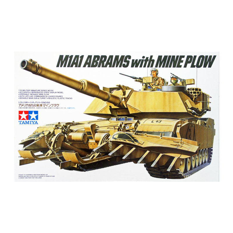 35158 - US MBT M1A1 ABRAMS W/MINE PLOW 1/35