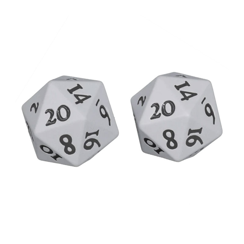 VIVID HEAVY METAL D20 DICE SET WHITE