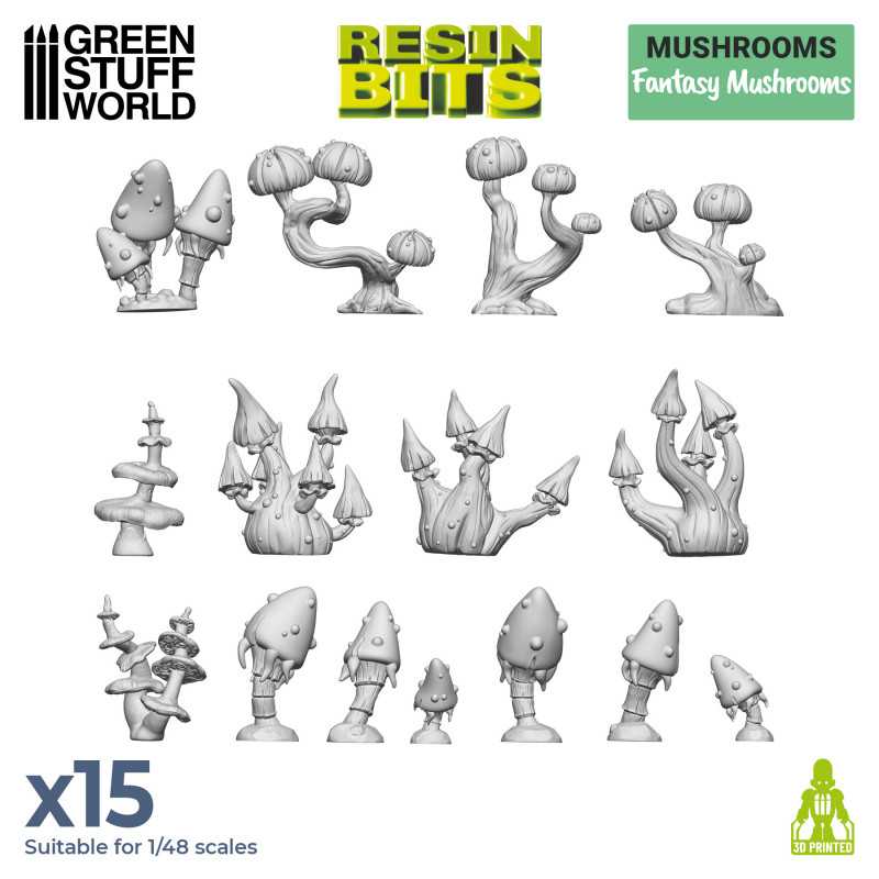 RESIN BITS - FANTASY MUSHROOMS