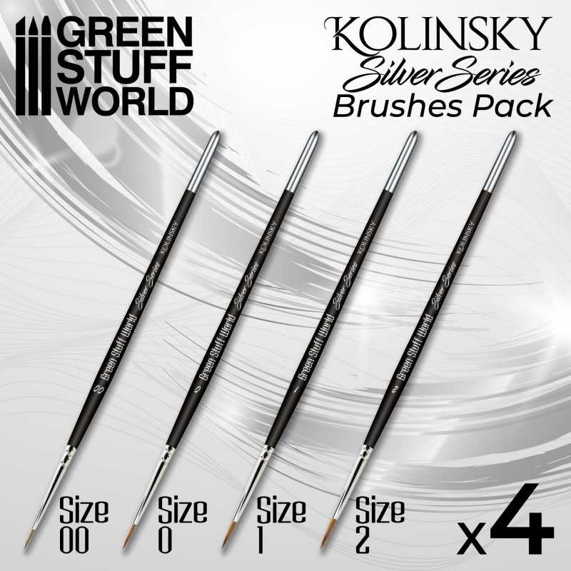 GSW: KOLINSKY BRUSHES - SILVER SERIES PACK X4