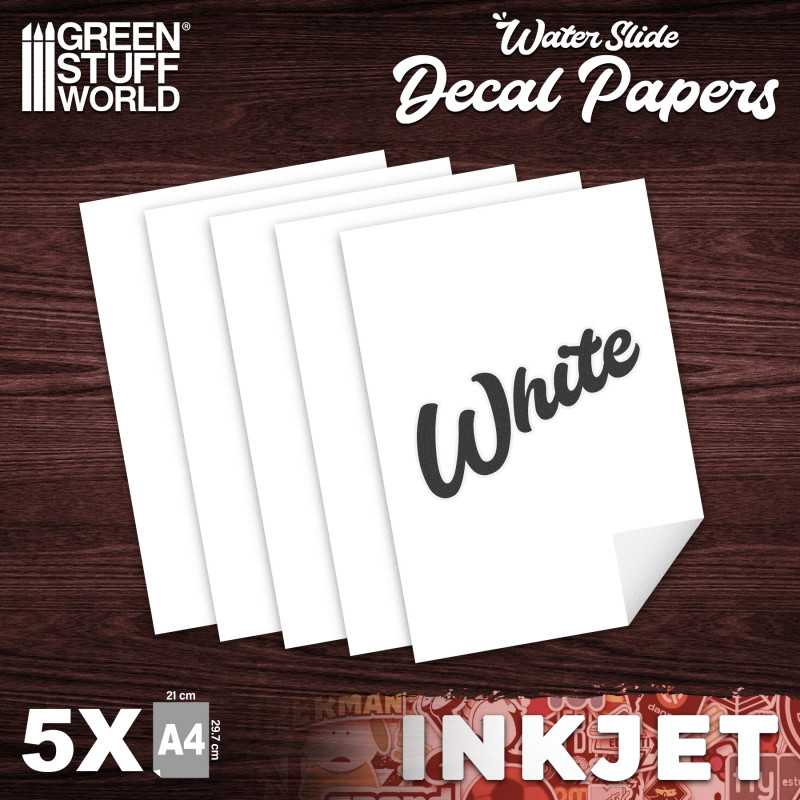 DECAL SHEETS - INKJET WATERSLIEDE DECAL A4-WHITE