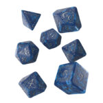 Q-WORKSHOP: ELVISH - COBALT & SILVER DICE SET