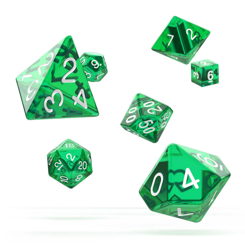 OAKIE DOAKIE DICE RPG SET TRANSLUCENT - GREEN