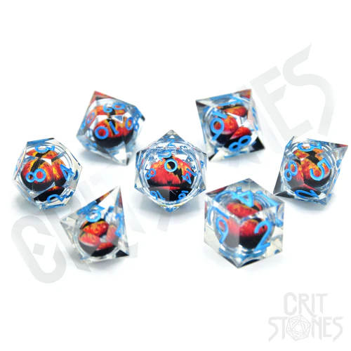 RAGING DRAGON'S GAZE FLOATING EYE RPG DICE SET