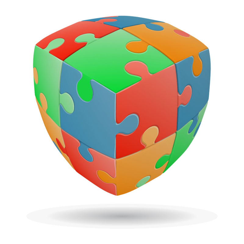 V-CUBE 2X2 PILLOW: JIGSAW