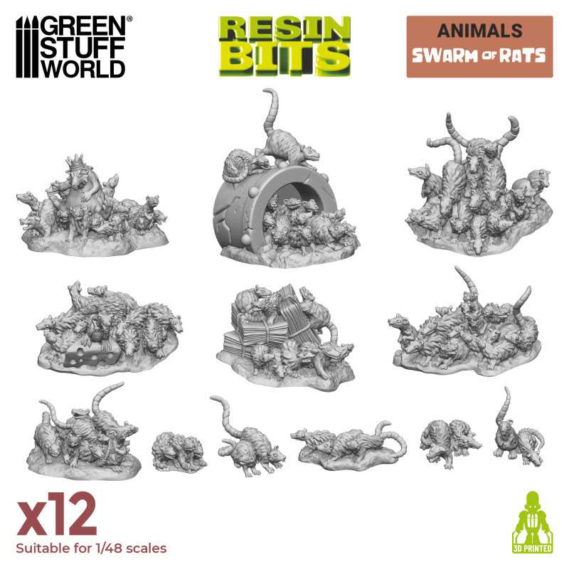 3D PRINTED - ANIMALS - SWARM OF RATS