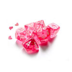CHESSEX TRANSLUCENT MINI POLYHEDRAL PINK/WHITE