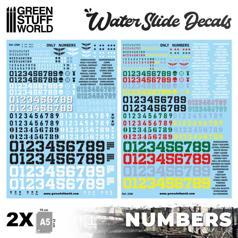 DECAL SHEETS - ONLY NUMBERS