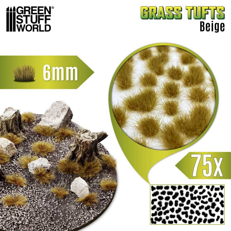 GRASS TUFTS XXL 6MM - BEIGE