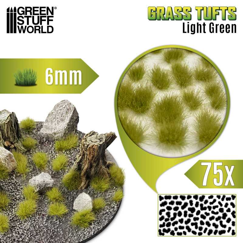 GRASS TUFTS XXL 6MM - LIGHT GREEN