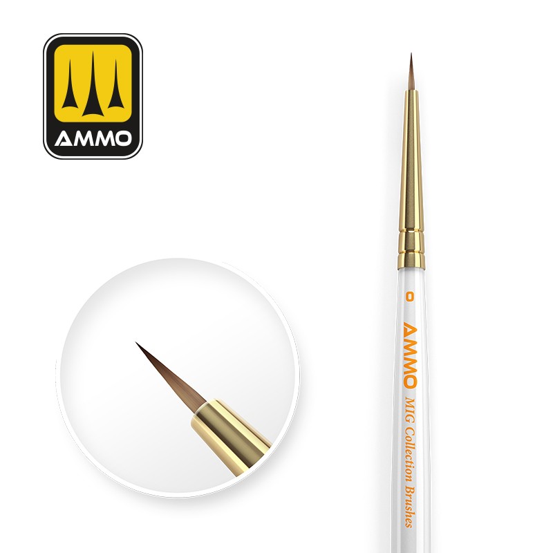 8718 - AMMO MIG COLLECTION BRUSHES CONICAL O0