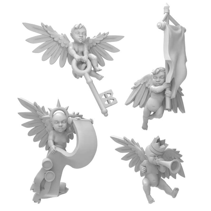 3D PRINTED - WARGAMES MINIATURES - ANGEL CHERUBS
