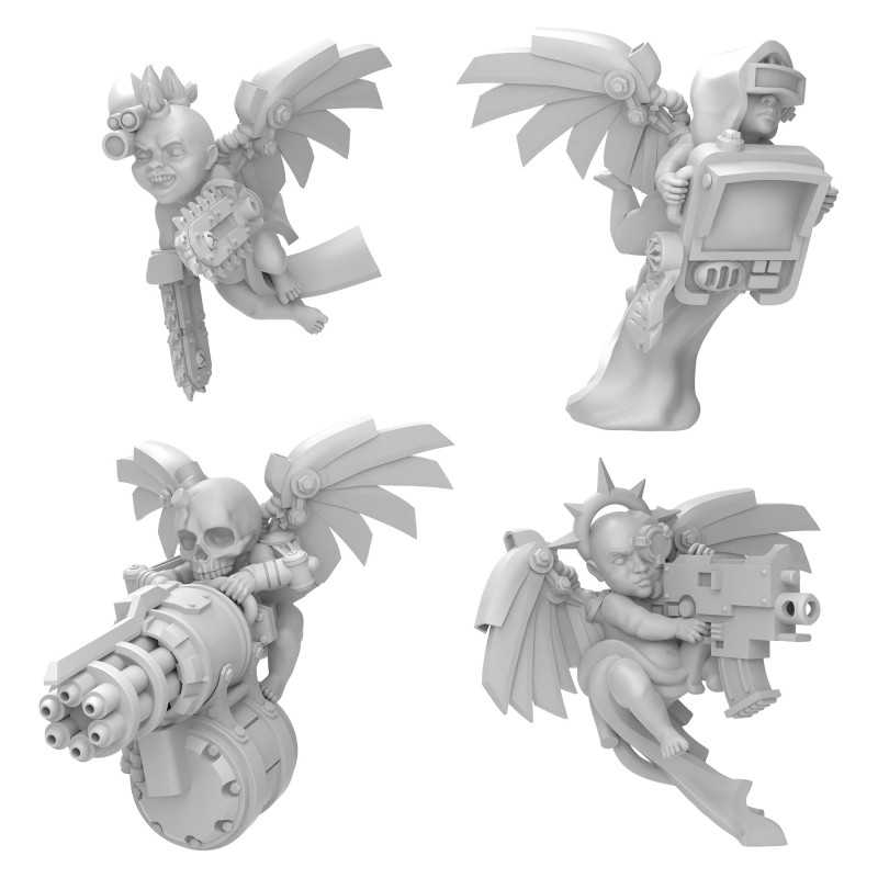 3D PRINTED - WARGAMES MINIATURES - CYBER CHERUBS