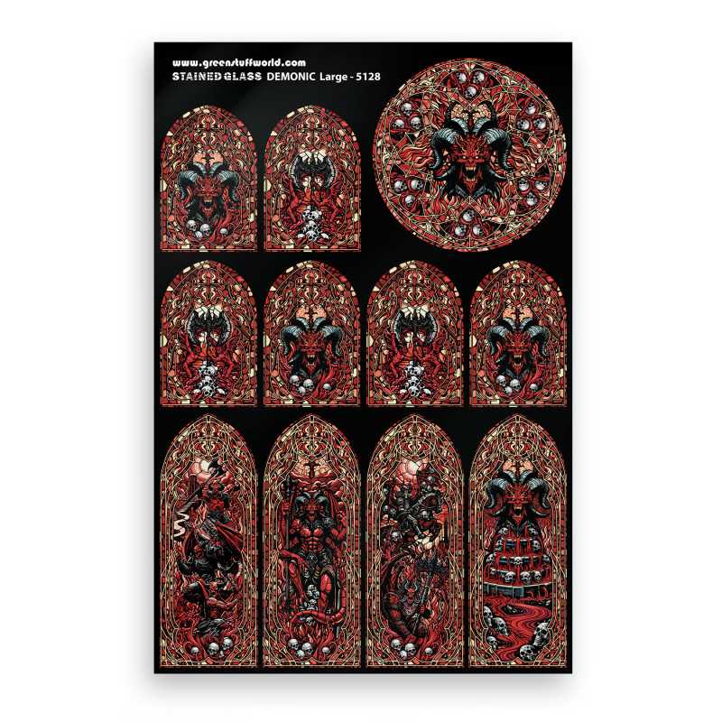 STAINED GLASS DEMONIC LARGE (PACK X1)