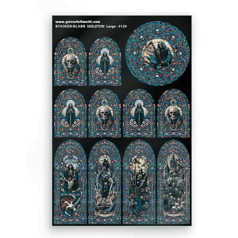 STAINED GLASS SKELETON LARGE (PACK X1)