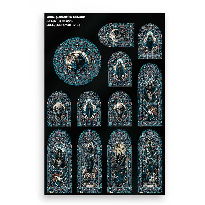 STAINED GLASS SKELETON SMALL (PACK X1)