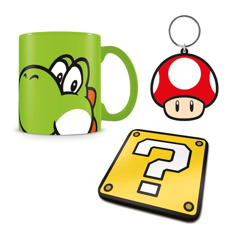 SUPER MARIO - YOSHI MUG COASTER KEYCHAIN GIFT SET