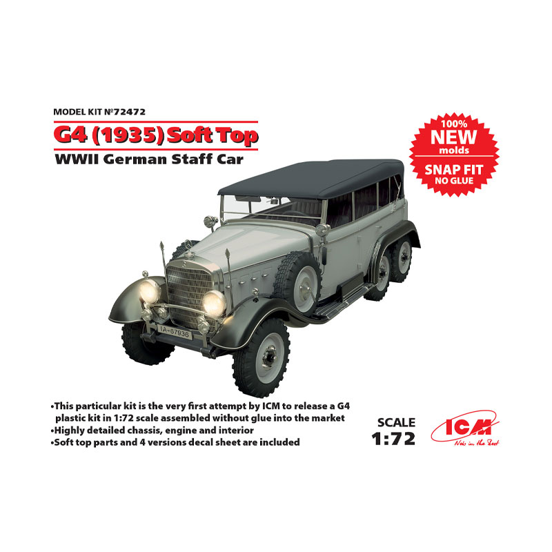 72472 - WWII GERMAN STUFF CAR G4 SOFT TOP 1/72
