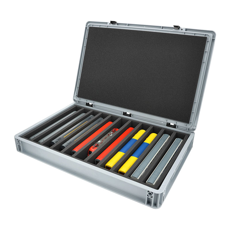 FELDHERR - EUROBOX 60 X 40 CM SET FOR MODEL RAILWAY - H0 SCALE - 11 COMPARTMENTS - FOAM INSERT FOR UPRIGHT STORAGE