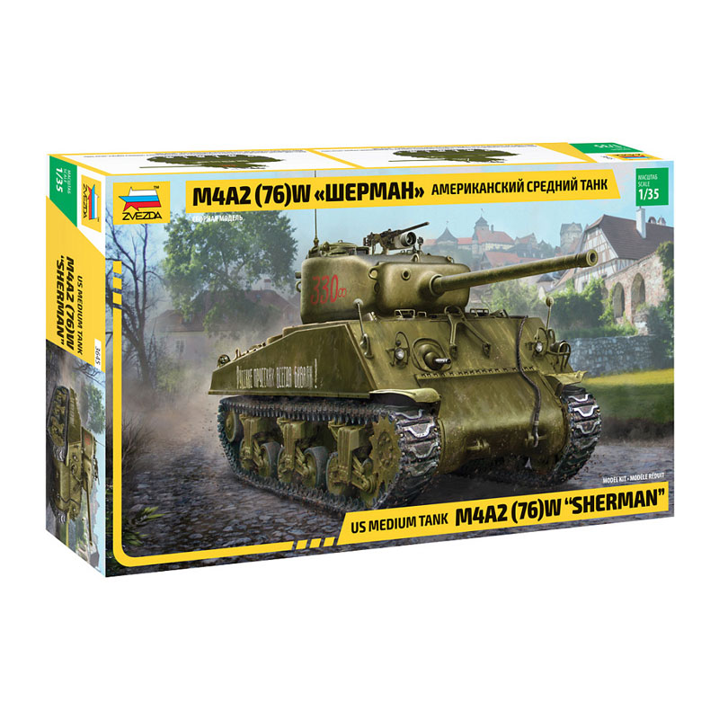 3645 - AMERICAN MEDIUM TANK M4A2 (76)W "SHERMAN" 1/35